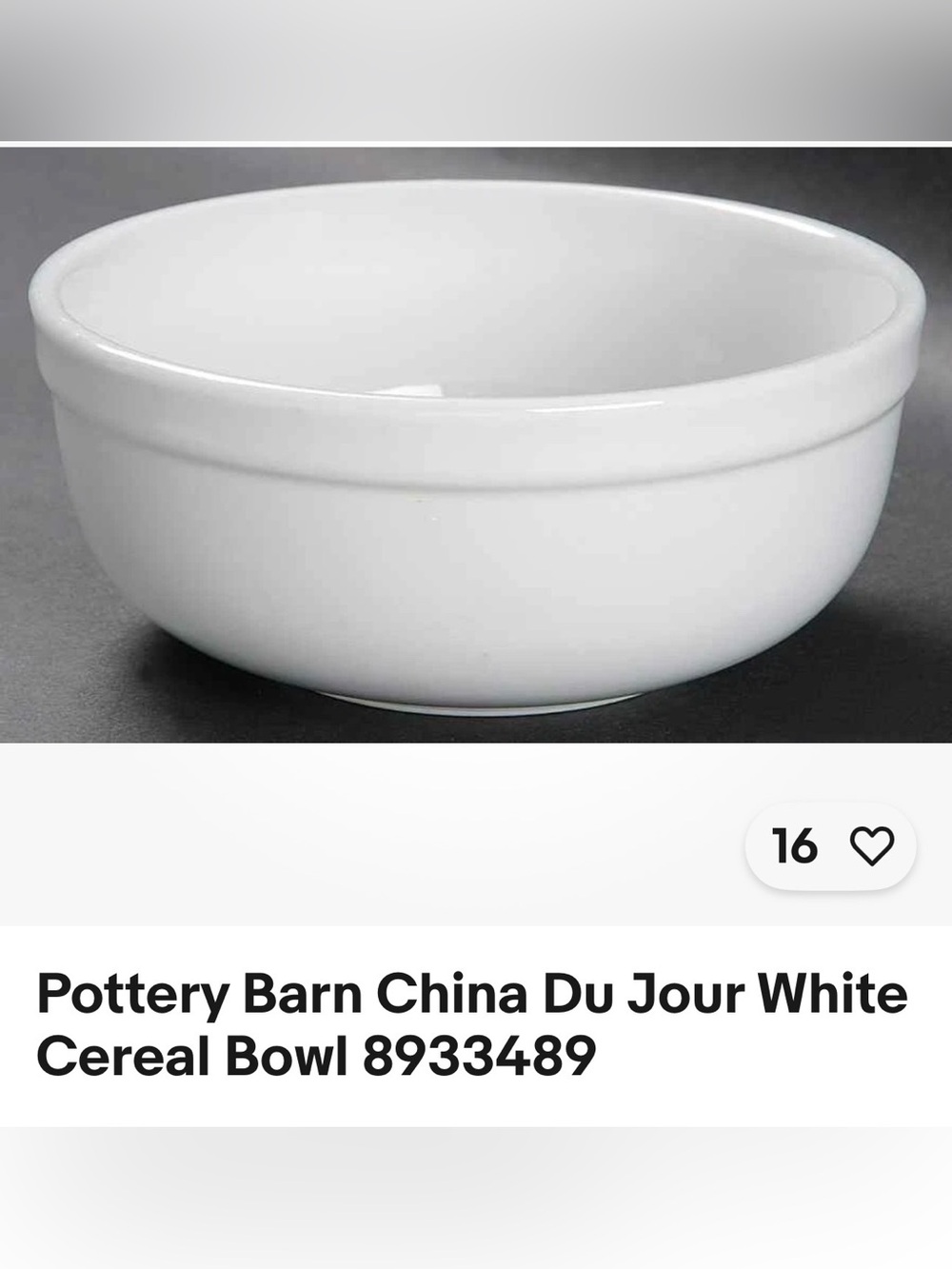 Pottery Barn China Du Jour white  Cereal Bowl - set of 4